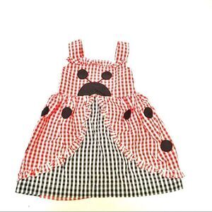 Girls Samara ladybug gingham dress 18 M